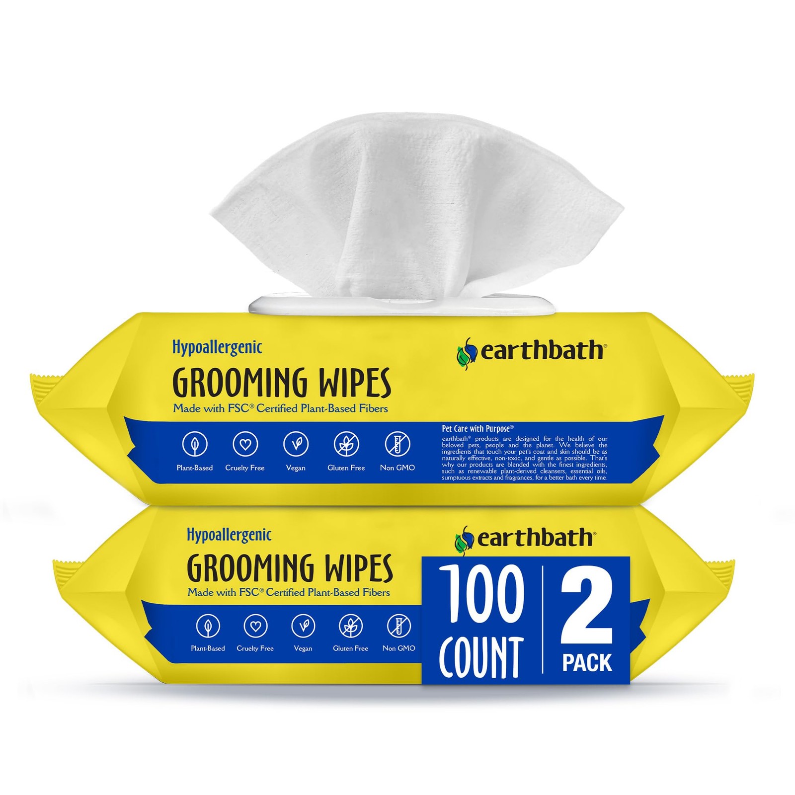 earthbath Hypo Allergenic Grooming Wipes Fragrance Free Dog 