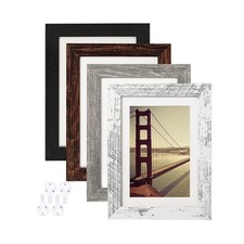 BAIJIALI 5x7 Picture Frame Distressed Farmhouse Wood Pattern Set of 4,Display...