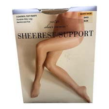 East 5th Sheer Caress Sheerest Support Control Top Pantyhose Sand Queen Short