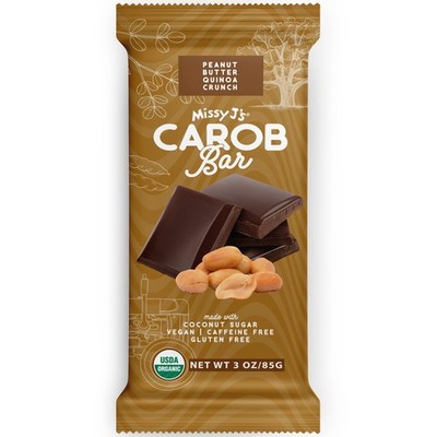 Missy J's Organic Carob Peanut Butter Quinoa Crunch Candy Bar, Delicious Food