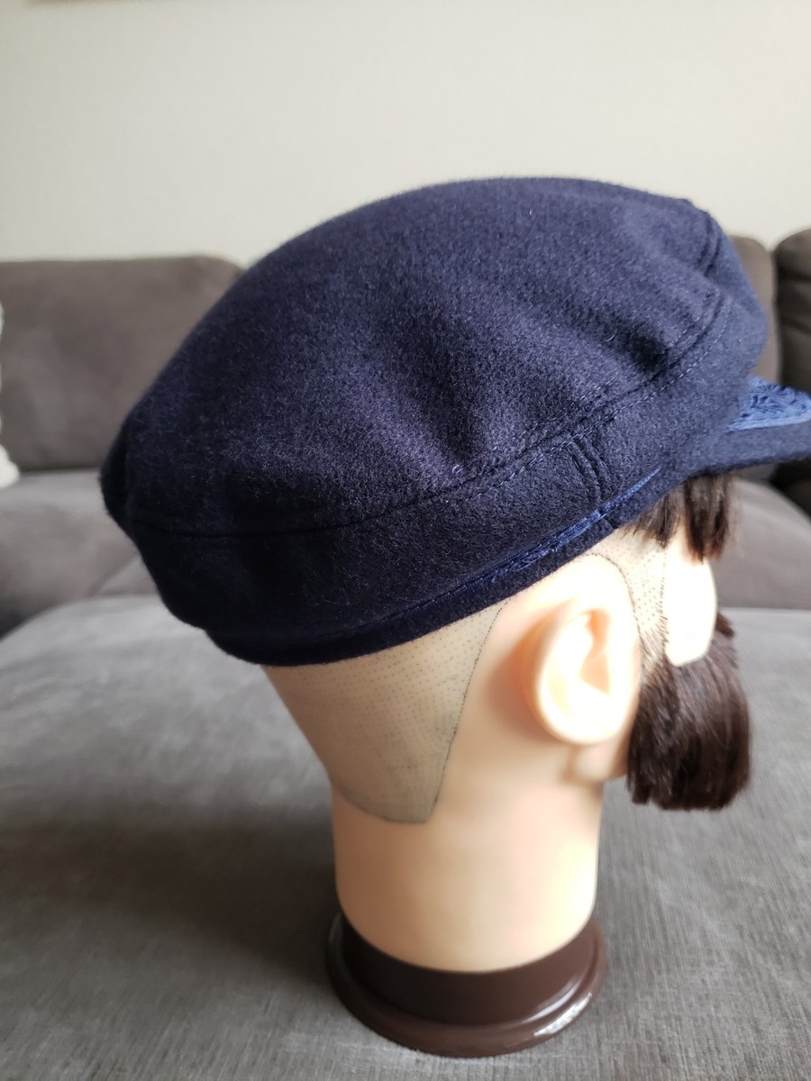 Vintage Greek Fisherman's Cap Wool Blend size 56-7 Navy Blue made