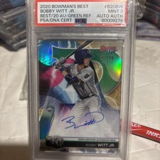 BOBBY WITT JR. AUTO 2020 Bowman's Best GREEN REFRACTOR #07/ 99 number match