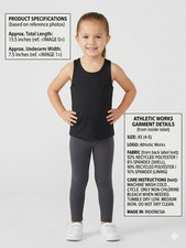 Athletic Works Girls XS 4-5 Black Tank Top Activewear Tank Gymnastics Dance NWT
