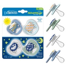 Dr. Brown's Advantage Glow-in-the-Dark Baby 4 Pack, 4 GITD Blue-Blue