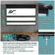 92" Pull Down Projector Screen - 16:9 Aspect Ratio