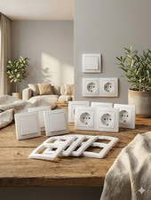 Kopp PARIS Schalter-, Rahmen- & Steckdosen-Set in Arktis-Weiß -  NEU