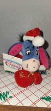 Santa Eeyore Disney Store Bean Bag Plush 8" Toy NEW NWT Winnie the Pooh Friend