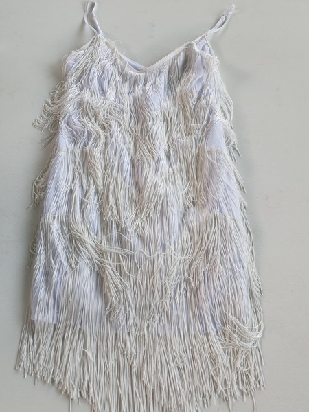 Showpo Dress Womens 10 White Fringe Slip Mini 20s Flapper Party Cocktail Lined