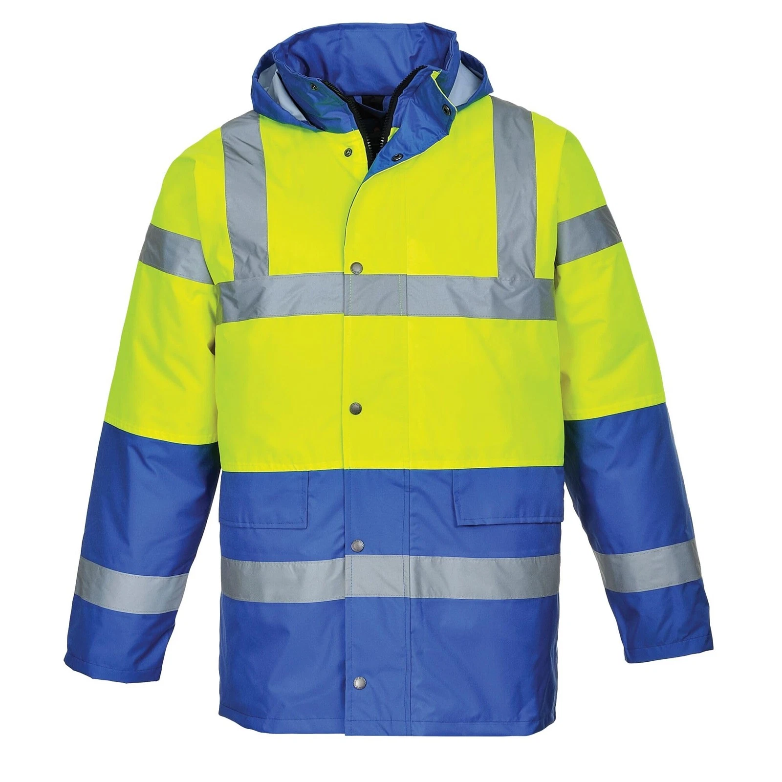 Hi-Vis Contrast Traffic Jacket Viz Insulated Safety Visability Work Wear Rain... image 2