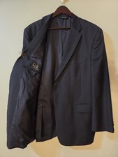 Jos. A. Bank Tailored Fit 46R Navy Wool Blazer Sportcoat Jacket Silver Buttons