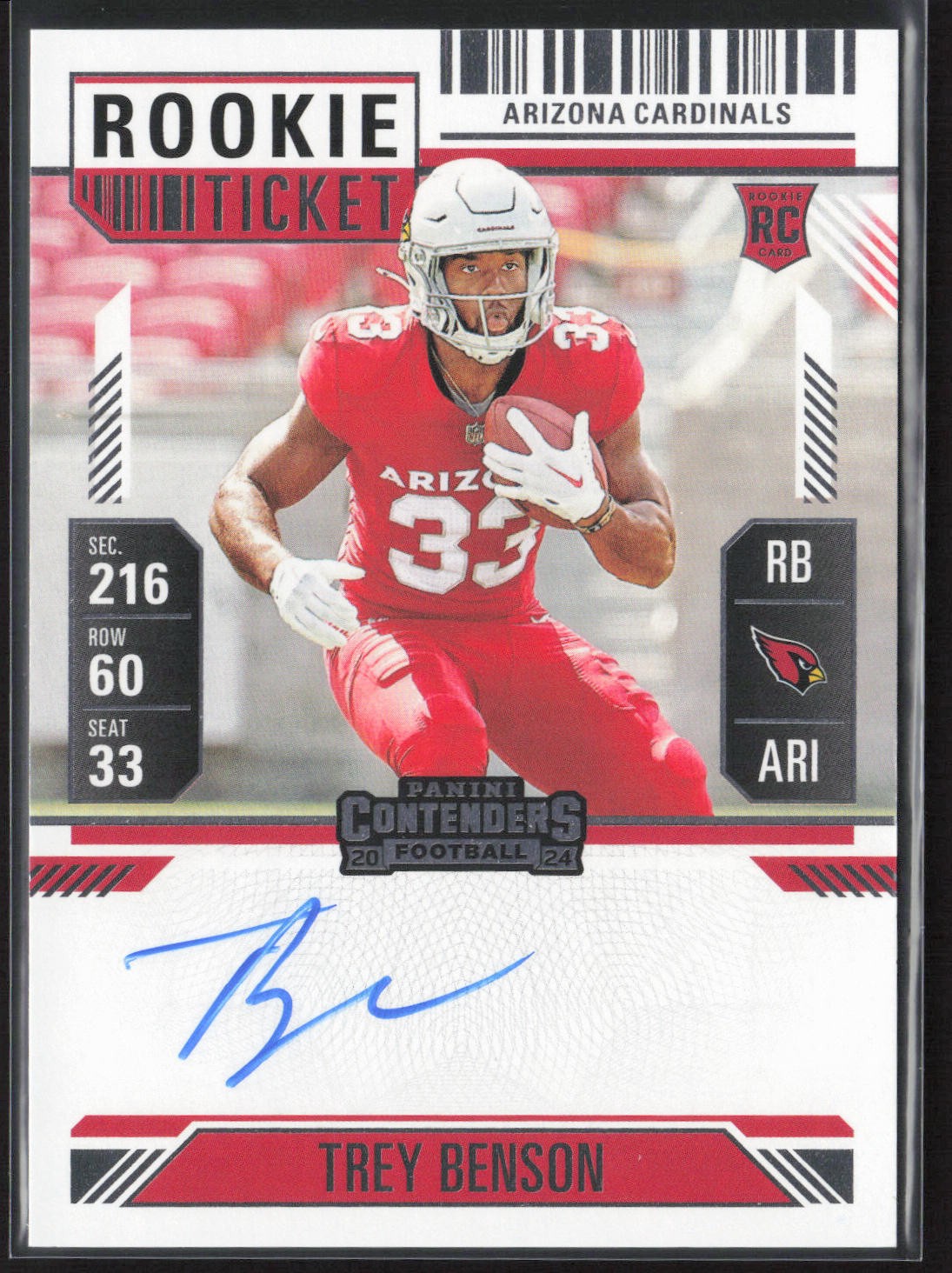 2024 Panini Contenders #119 Trey Benson Rookie Ticket Auto