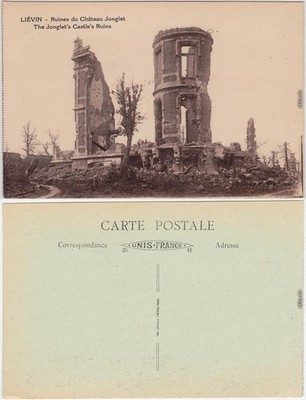 Liévin Ruines du Château Jonglet Nord pas de Calais  Erster Weltkrieg 1919