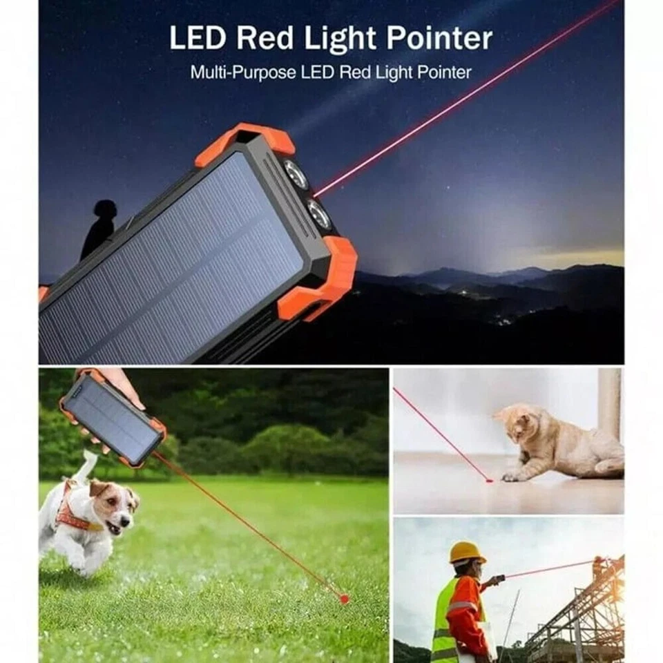 Sudrov 42800mAh Solar Charger Power Bank Wireless Charger Built In 4 Cables 7 Ou - Image 4 of 4