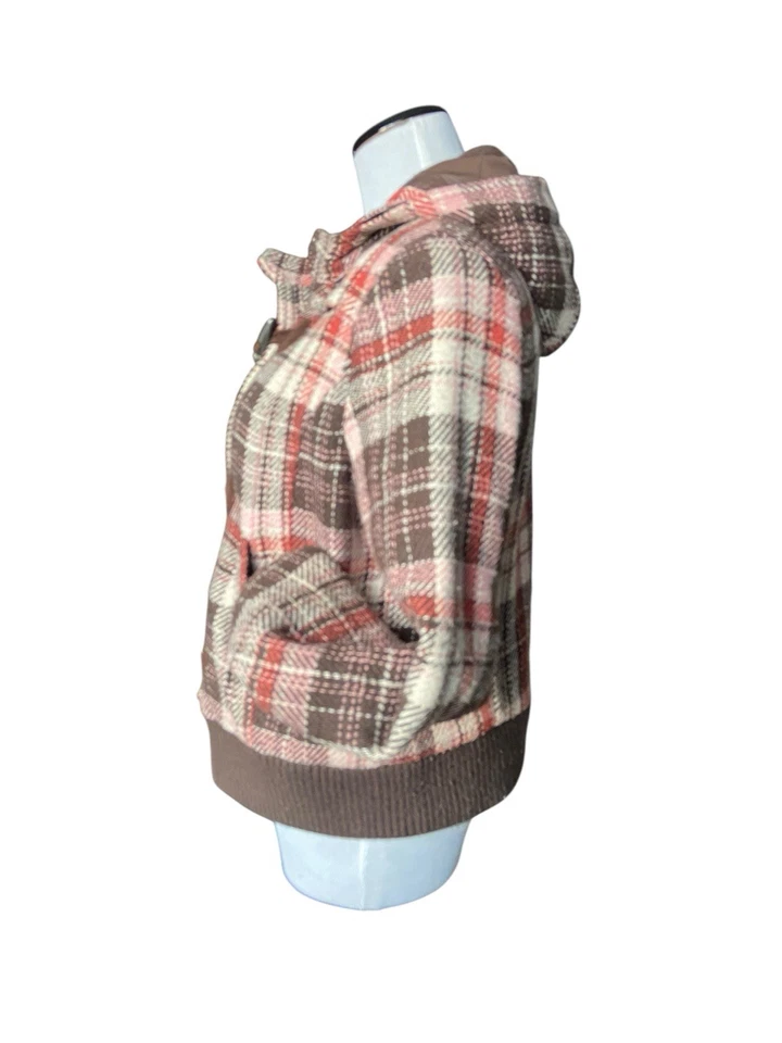 Chaqueta De Colección Y2K Delias A Cuadros Palanca Talla L Con Capucha Preppy Academia despistada Foto 2 de 4