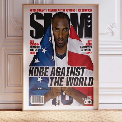 Kobe Bryant SLAM Magazine Cover Poster ''Kobe Against The World'' NBA Legend Frame