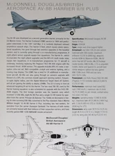 AV8 AV 8 Harrier Jet Picture Original Aircraft Article Vtg Info Detail Sheet 