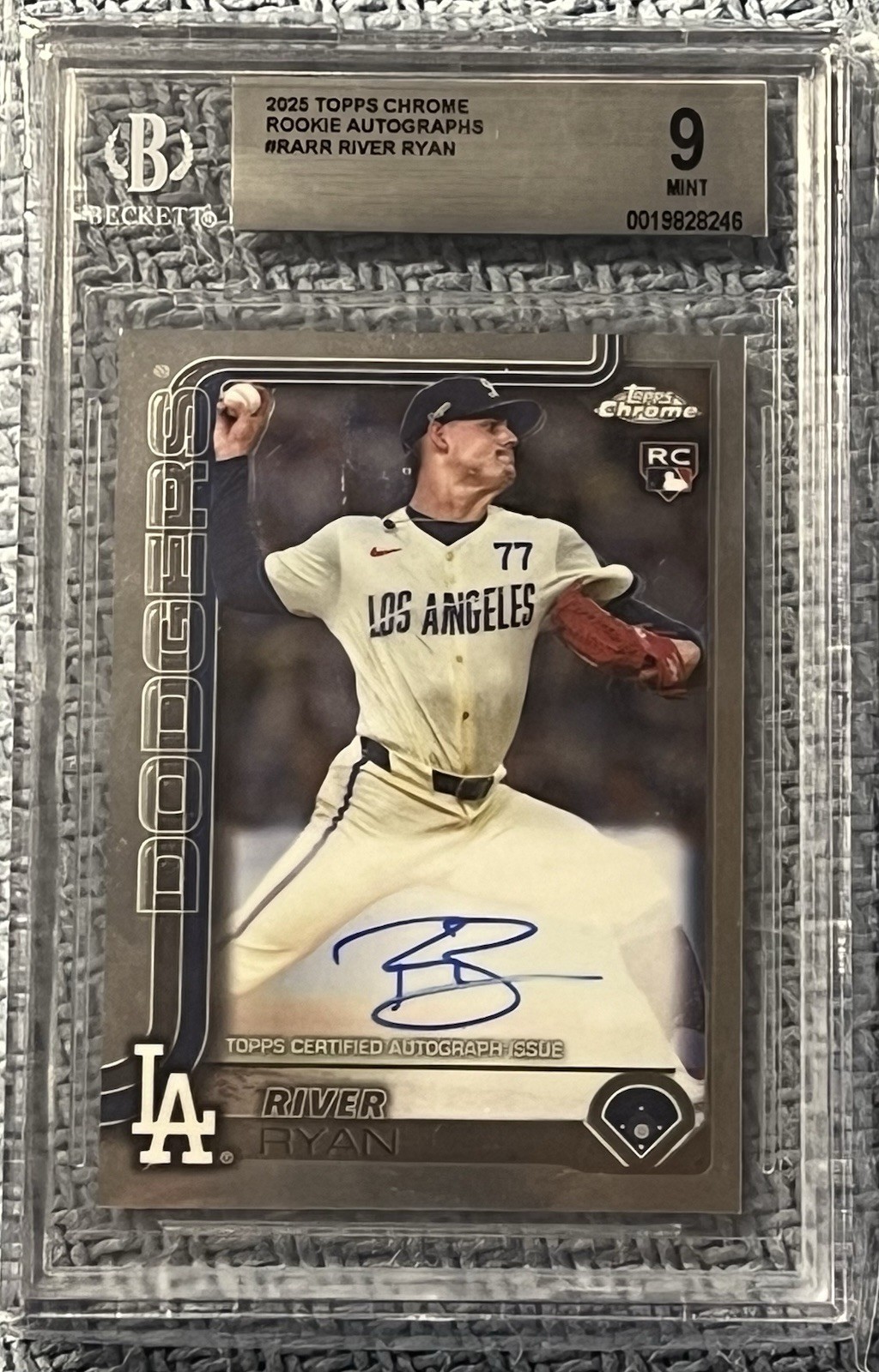 2025 Topps Chrome - Rookie Autographs River Ryan #RA-RR (AU, RC) Beckett 9