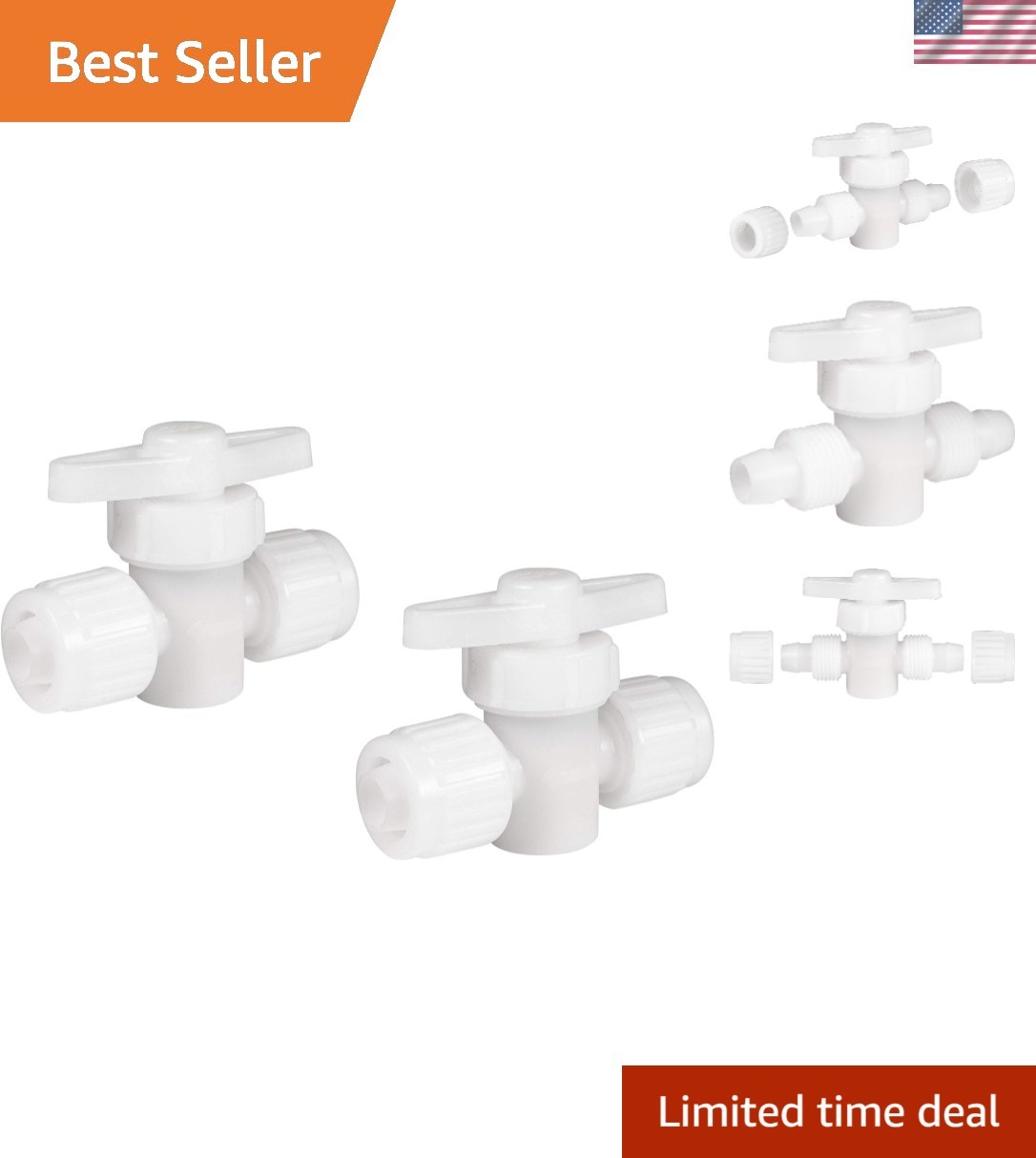 No Tool Installation: 1/2" Flair-It Shutoff Valve Set - Leak-Resistant Design