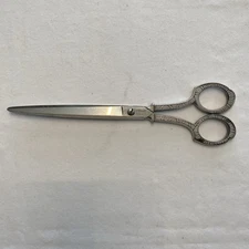 Vintage Clauss 8" Scissors Ornate Handle Made in USA