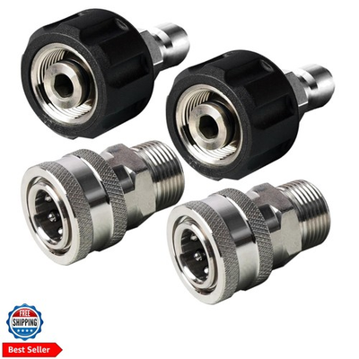 #ad Pressure Washer Quick Connect Kit Stainless Steel Quick Disconnect Kit M22 ... $27.98