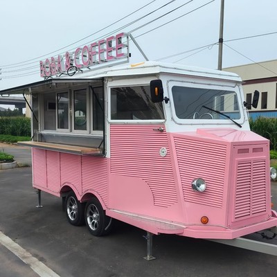 Retro-Café-Van-Foodtruck mit kompletter Küche Bubble-Bar-Anhänger FoodTrailer