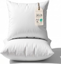28x28 Pillow Inserts Set of 2   Square Throw Pillow Insert for Bed, Sofa  Couch