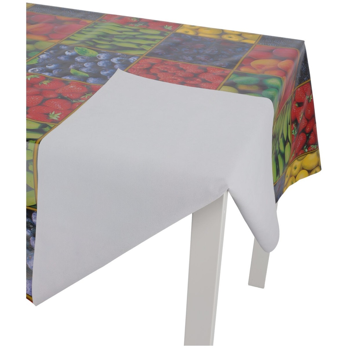Casatessile Tovaglia plastificata Trasparente h 140 cm. al Metro Cristal Fondo in PVC, Cerata Rettangolare - Dis. Papaveri, 4 posti 140X140 cm