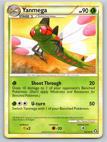 2010 POKEMON YANMEGA HGSS TRIUMPHANT 54/102 UC LP A78031 FREE S&H