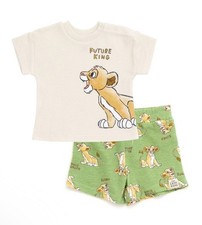 DISNEY LION KING SIMBA WAFFLE TEE W/SHORTS - Size 12M