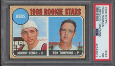 1968 Topps Reds #247 Johnny Bench Ron Tompkins RC Rookie NM PSA 7