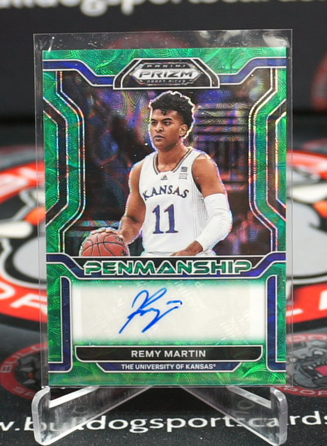 2022 Prizm Draft Picks Remy Martin Rookie penmanship Green Scope Auto 2/8 Kansas