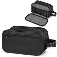 Toiletry Bag for Men, Travel Toiletries Bag  Water-resistant Dopp Kit, PU Le...