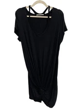 Eldridge Dress Size Large Short Sleeve Scoop Neck Twist Front Solid Essentials