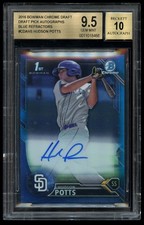 2016 Bowman Chrome Blue Refractor AUTO Hudson Potts /150 BGS 9.5 GEM MINT Rookie