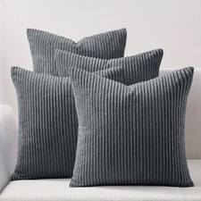 Set Of 4 Crushed Velvet Cushion Covers OR Filled Cushions 18x18" Sofa Pillows UK