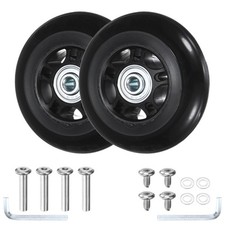 Luggage Suitcase Replacement Wheels 2pcs - Scooter Wheels - Black - 3.15IN