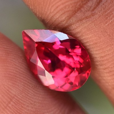 CERTIFIED Pear Shape Natural Hot Pink Ruby 5Ct Loose Gemstone For Jewelry Making