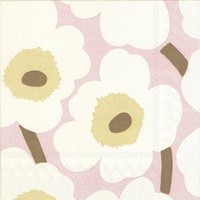 Ihr Lunch Servietten Marimekko Unikko Rose Cream 33 X 33 Cm