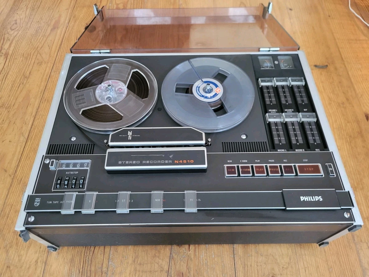 Magnétophone à Bandes Philips Stereo 4500, Vintage Et Fonctionnel