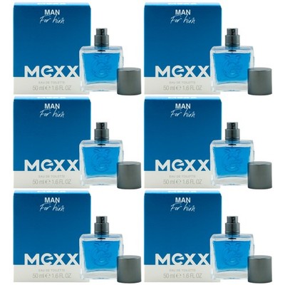 Mexx MAN For Him Eau de Toilette Spray 6 x 50ml Duft von Lavendel & Eichenmoos