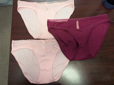 Victoria's Secret Panty Lot Of 3 No-Show ModernBikini Panty Pink Jam L NWT
