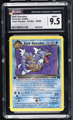 Dark Gyarados (1st Edition) graded CGC 9.5 for sale on eBay
