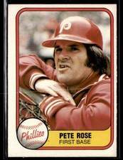 1981 Fleer #1 Pete Rose Reds Phillies Baseball Card 3102P