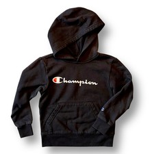 Champion Boys Black Hoodie Size 6 Pullover Sweatshirt with Pocket