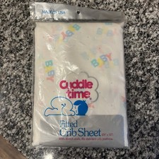 Vtg Cuddle Time Sheet Unisex Baby Made In the USA