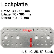 Flachverbinder Lochplatte Stahl verzinkt Holzverbinder Nagelplatten Lochbleche