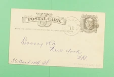 DR WHO 1883 POSTAL CARD ST PAUL & ELROY AGT RPO TO NY m30261