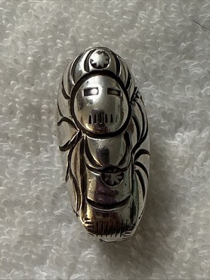 Silver  Vintage Native American thimble Used on leather. Could also be a Ring.