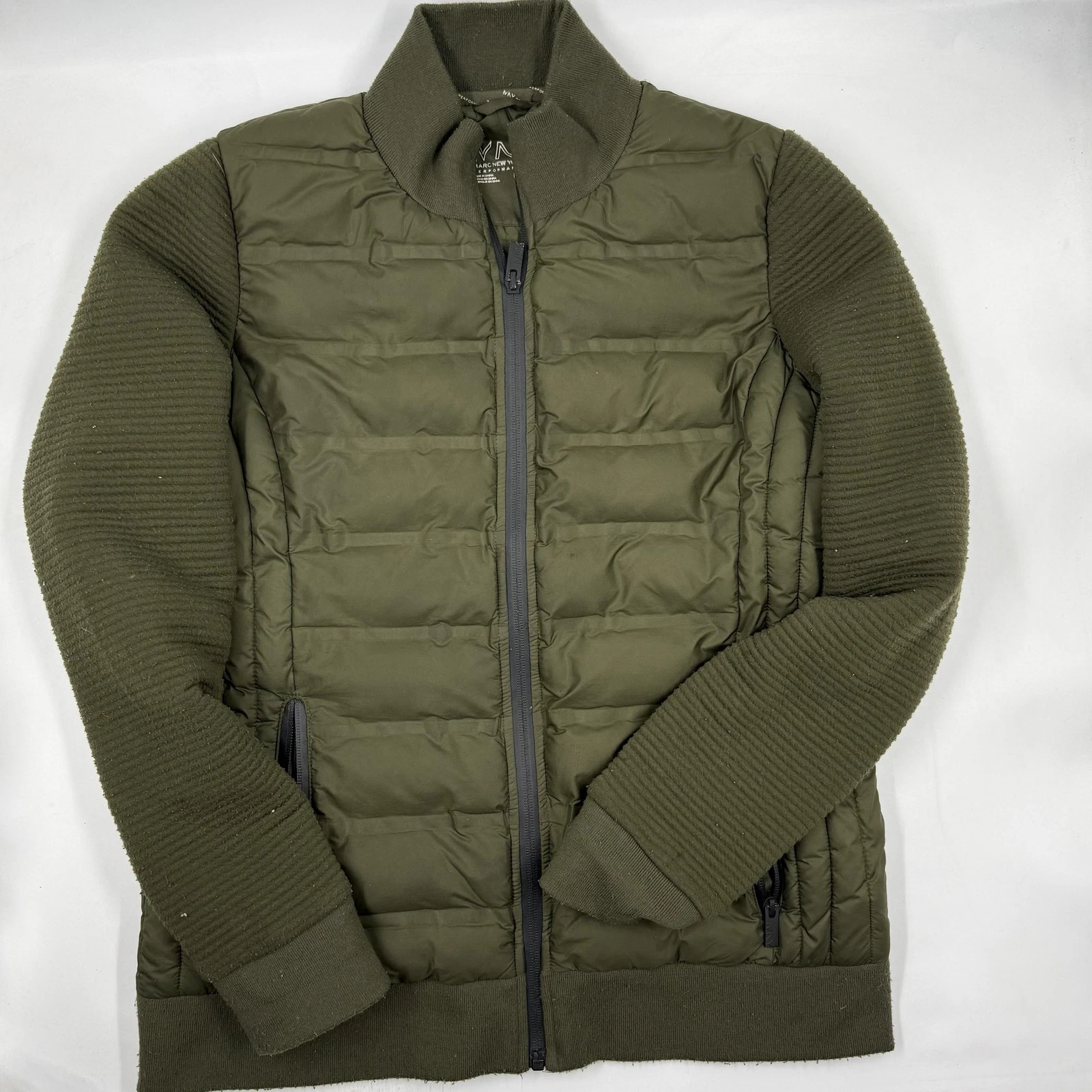 Marc New York Jacket Mens M Green Puffer Performance Insulated Quilted
