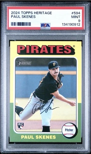 2024 Topps Heritage Paul Skenes RC PSA 9 Mint Pittsburgh Pirates